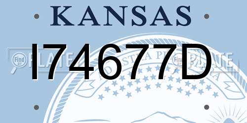 I74677D Kansas License Plate