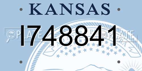 I748841 Kansas License Plate