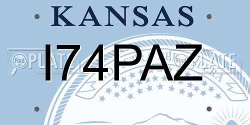 I74PAZ Kansas License Plate