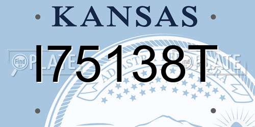 I75138T Kansas License Plate