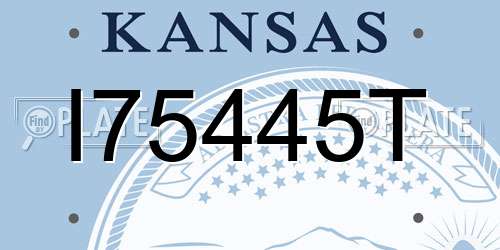 I75445T Kansas License Plate