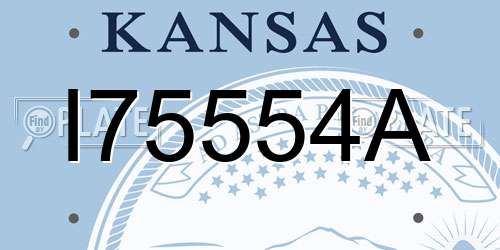 I75554A Kansas License Plate