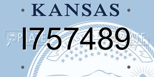 I757489 Kansas License Plate