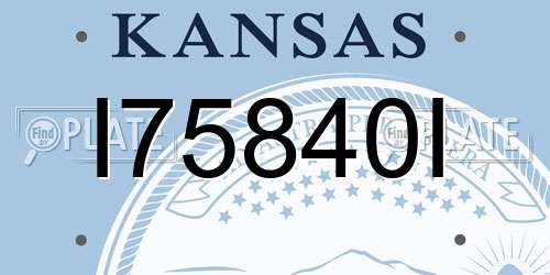 I75840I Kansas License Plate