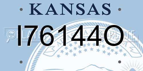I76144O Kansas License Plate