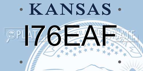 I76EAF Kansas License Plate