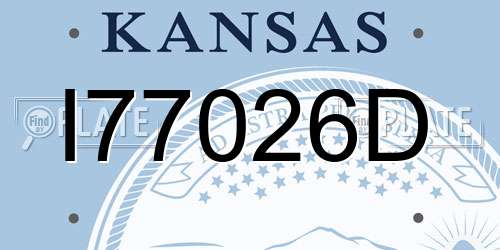 I77026D Kansas License Plate