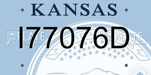 I77076D Kansas License Plate