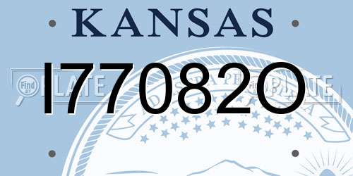 I77082O Kansas License Plate