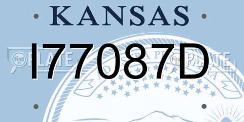 I77087D Kansas License Plate
