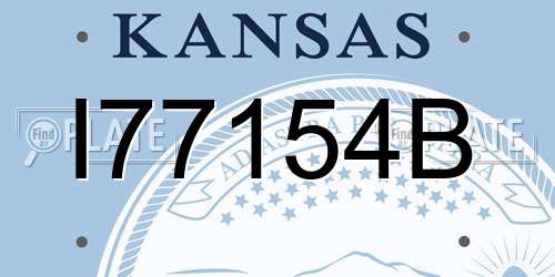 I77154B Kansas License Plate
