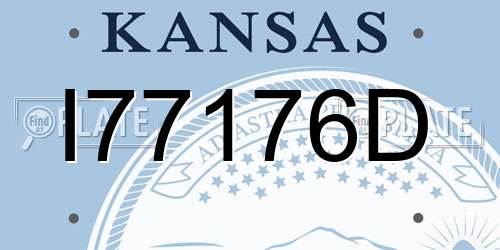 I77176D Kansas License Plate