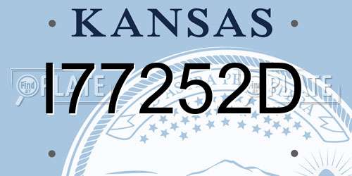 I77252D Kansas License Plate