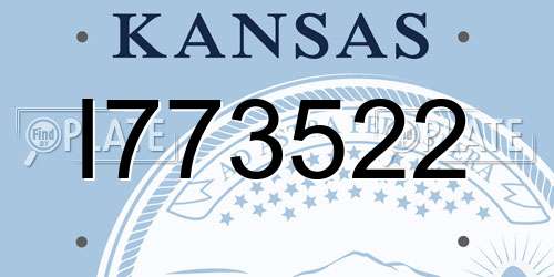 I773522 Kansas License Plate