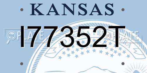 I77352T Kansas License Plate