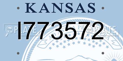 I773572 Kansas License Plate