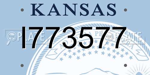 I773577 Kansas License Plate
