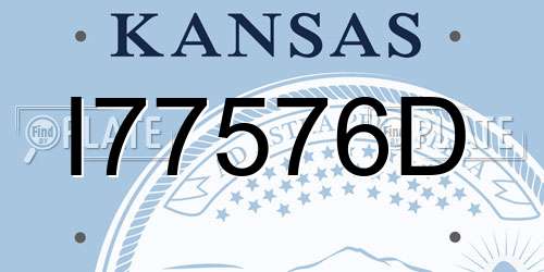 I77576D Kansas License Plate