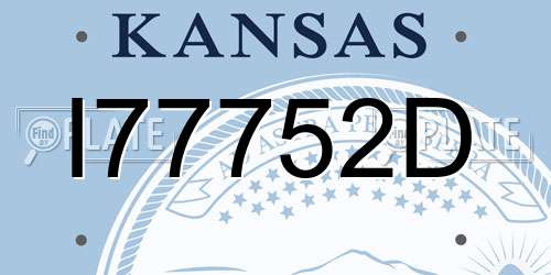 I77752D Kansas License Plate
