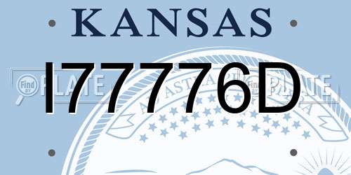 I77776D Kansas License Plate
