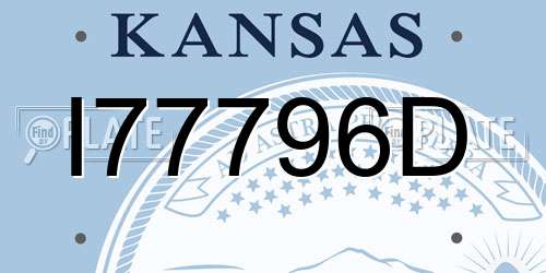 I77796D Kansas License Plate