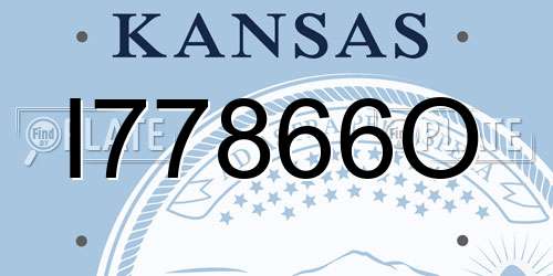I77866O Kansas License Plate