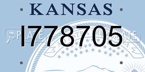 I778705 Kansas License Plate