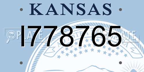 I778765 Kansas License Plate