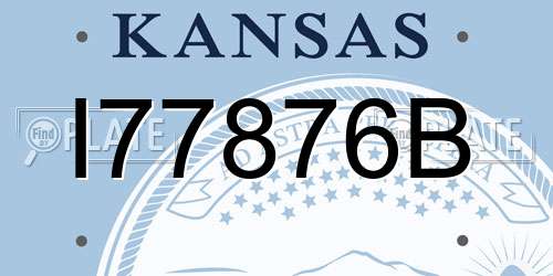 I77876B Kansas License Plate