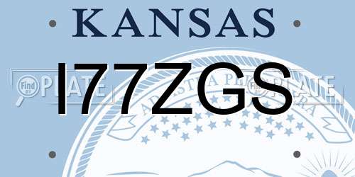 I77ZGS Kansas License Plate