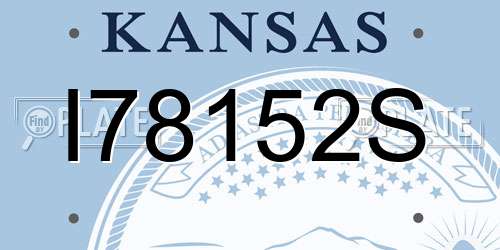 I78152S Kansas License Plate