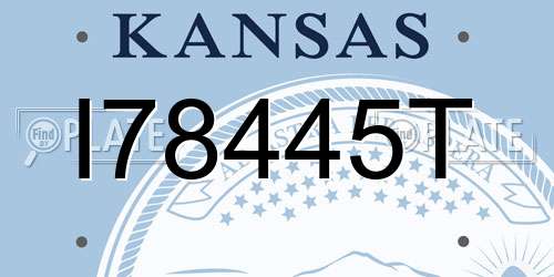 I78445T Kansas License Plate