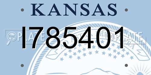 I785401 Kansas License Plate