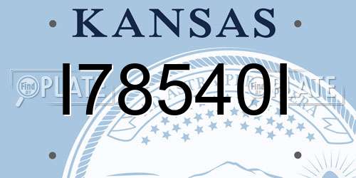 I78540I Kansas License Plate