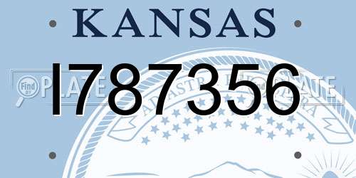 I787356 Kansas License Plate