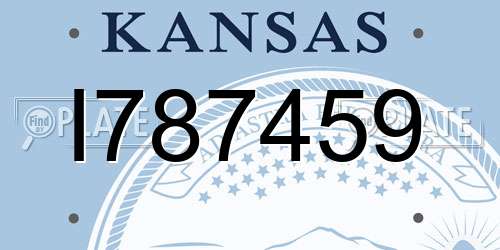 I787459 Kansas License Plate