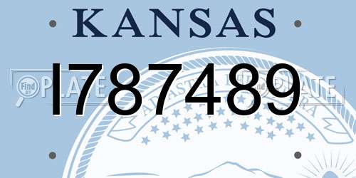 I787489 Kansas License Plate