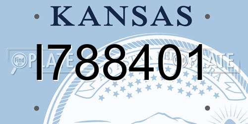 I788401 Kansas License Plate