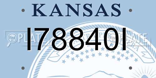 I78840I Kansas License Plate