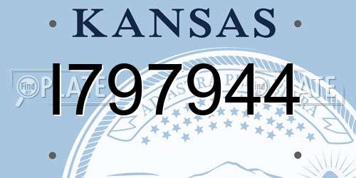 I797944 Kansas License Plate