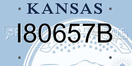 I80657B Kansas License Plate