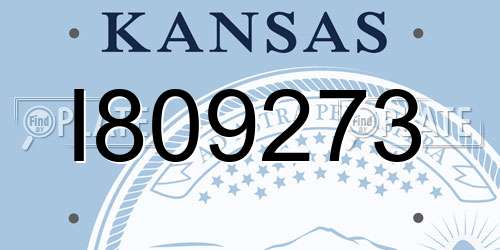 I809273 Kansas License Plate