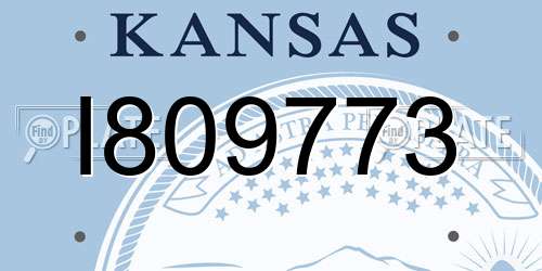 I809773 Kansas License Plate