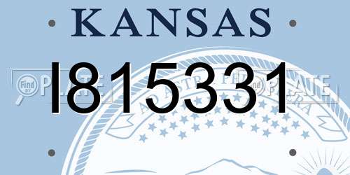 I815331 Kansas License Plate