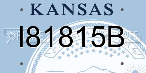 I81815B Kansas License Plate
