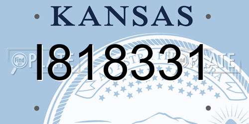 I818331 Kansas License Plate