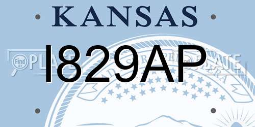 I829AP Kansas License Plate