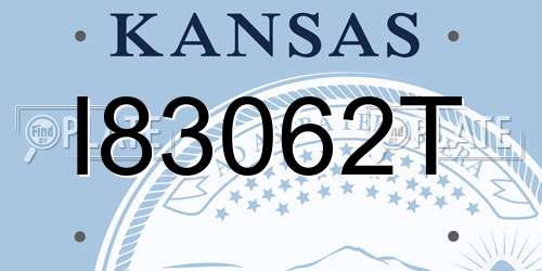 I83062T Kansas License Plate