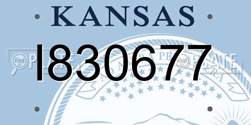 I830677 Kansas License Plate