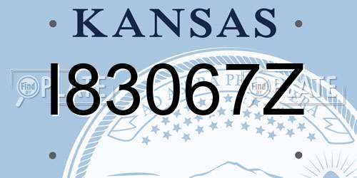 I83067Z Kansas License Plate